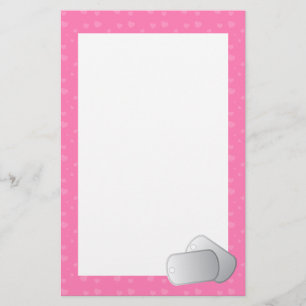 Hundeplakette-Liebe (Rosa) Briefpapier
