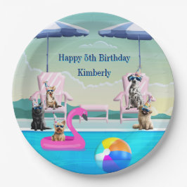 Hundepool-Party Pappteller