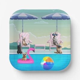 Hundepool-Party Pappteller