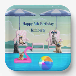 Hundepool-Party Pappteller