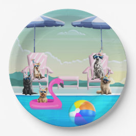 Hundepool-Party Pappteller