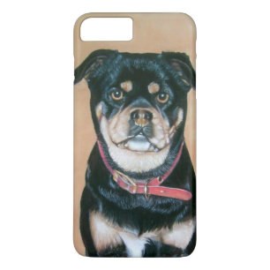 Hundeportraitmalerei auf Schwarz-Bein-Mops Case-Mate iPhone Hülle