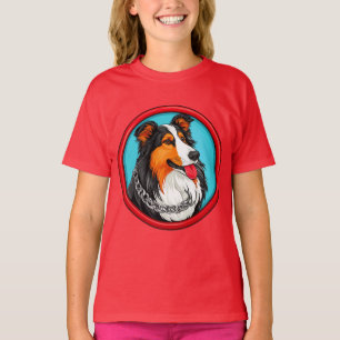 Hundeporträt im ornamentalen, künstlerischen Stil T-Shirt