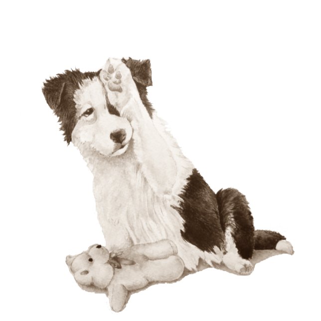 Hundeporträtmalerei auf niedliche Granzwolle Armbanduhr (Von Creator hochgeladen)