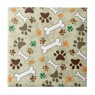 Hundepows und -knochen fliese