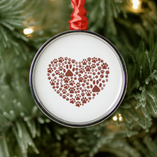 Hundepuhen, Welpenpfoten, Tierpaws, Herz, Haustier Silbernes Ornament