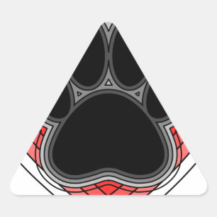 Hundepuppe im roten Herzen mit Konturen Dreieckiger Aufkleber