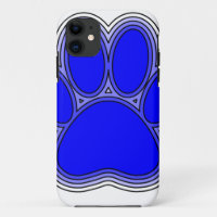 Hundepuppe in blau mit Konturen
