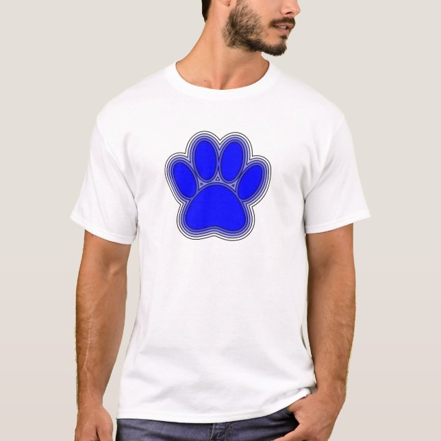 Hundepuppe in blau mit Konturen T-Shirt (Vorderseite)