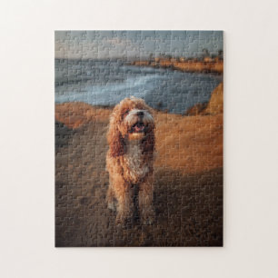 Hundepuzzles Tierbild Niedliche, schlaue Welpenfot Puzzle