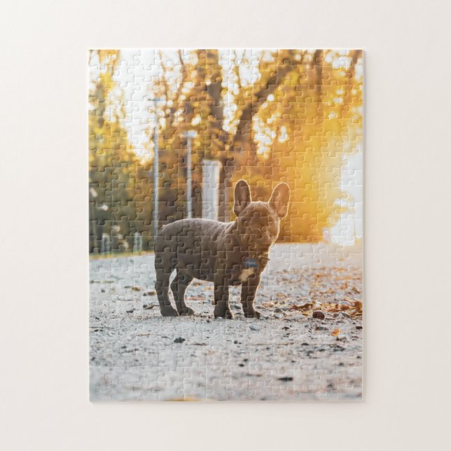 Hundepuzzles Tierbild Niedliche, schlaue Welpenfot Puzzle (Vertikal)