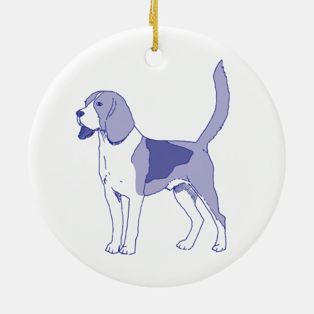 Hunderasse Beagel Keramik Ornament (Hinten)