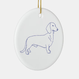 Hunderasse Dackel Keramik Ornament