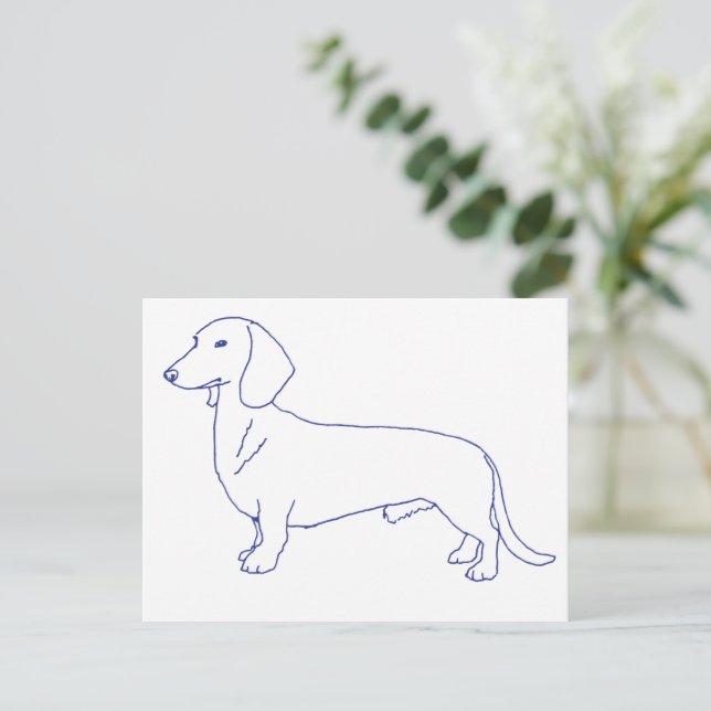 Hunderasse Dackel Postkarte (Stehend Vorderseite)
