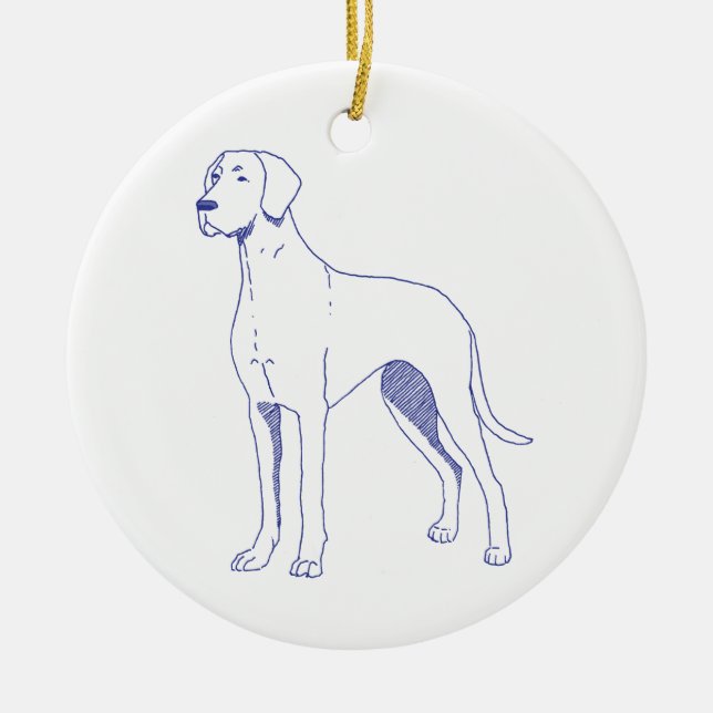 Hunderasse Deutsche Dogge Keramik Ornament (Vorne)