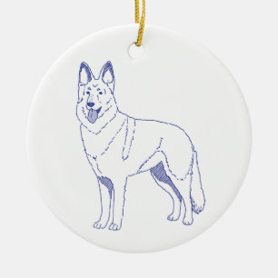 Hunderasse Deutscher Schäferhund Keramik Ornament