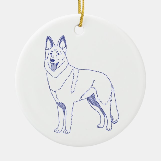 Hunderasse Deutscher Schäferhund Keramik Ornament (Vorne)