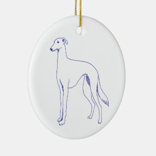 Hunderasse Galgo Español Keramik Ornament