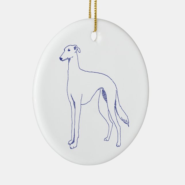 Hunderasse Galgo Español Keramik Ornament (Rechts)