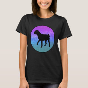 Hunderasse Puggle Hund Silhouette Weltraumgalaxie T-Shirt