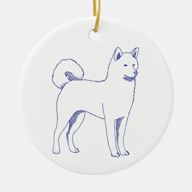 Hunderasse Shiba Inu Keramik Ornament (Vorne)