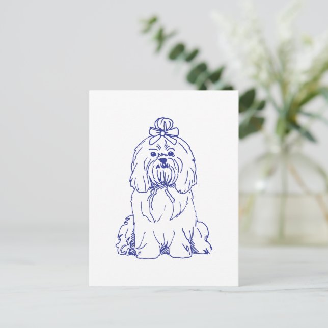 Hunderasse Shih Tzu Postkarte (Stehend Vorderseite)