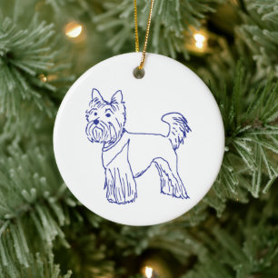 Hunderasse Yorkshire Terrier Keramik Ornament