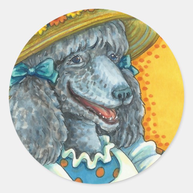 HUNDERBISKUTEN UND OSTEREISBASKET, NIEDLICHES PODL RUNDER AUFKLEBER (Vorderseite)