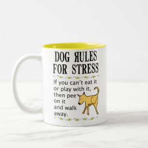 Hunderegeln für Druck Zweifarbige Tasse