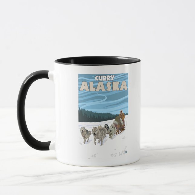 Hunderodelbahn - Curry, Alaska Tasse (Links)