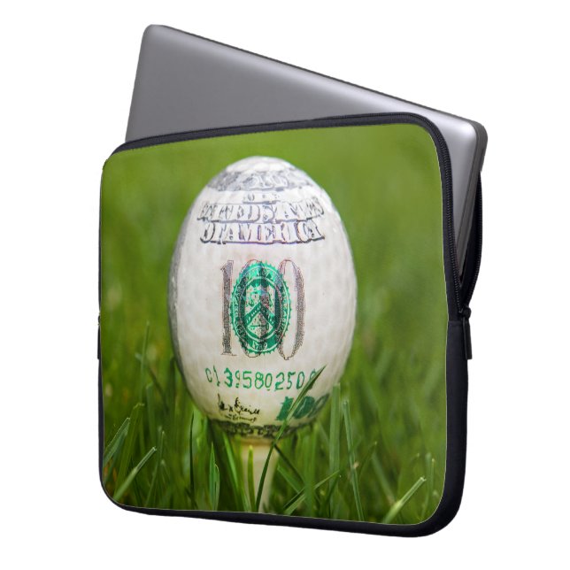 Hundert Dollar Golf Ball Laptopschutzhülle (Vorderseite Links)