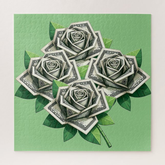 Hundert Dollar Rechnungen Origami Rose Geld Kunst Puzzle (Vertikal)