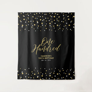 Hundert Gold & Schwarz 100. Geburtstagsfeier Hinte Wandteppich