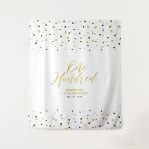 Hundert Gold & Schwarz 100. Geburtstagsfeier Hinte Wandteppich