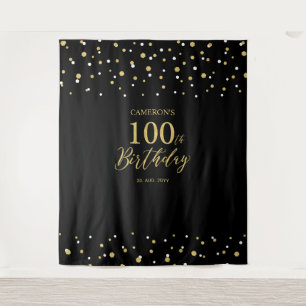 Hundert Gold & Schwarz 100. Geburtstagsfeier Hinte Wandteppich