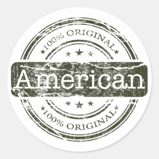 Hundert Prozent original American, von Lyserty Runder Aufkleber