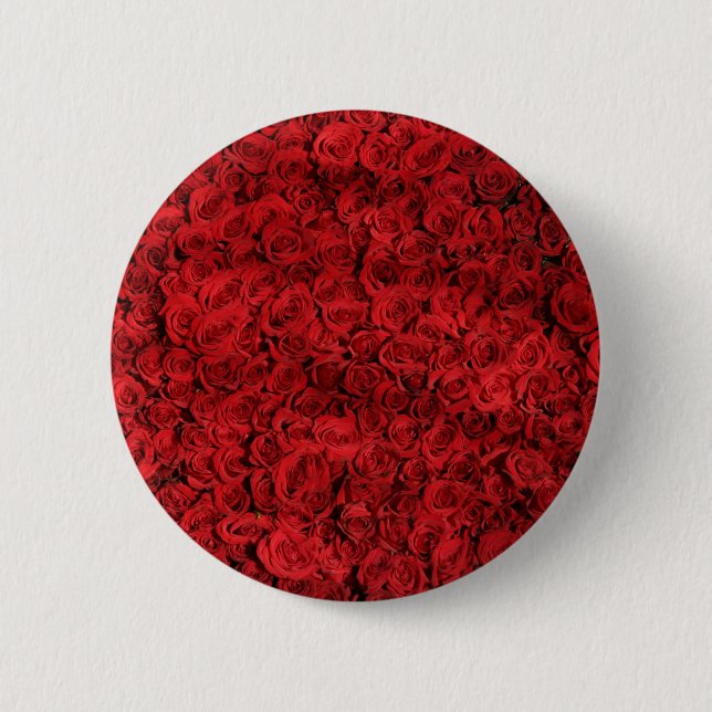 Hunderte schöne Rote Rosen Button (Vorderseite)