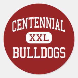 Hundertjährige - Bulldogs - High - Pueblo Colorado Runder Aufkleber