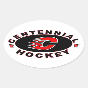 Hundertjähriges Hockey-Logo Ovaler Aufkleber