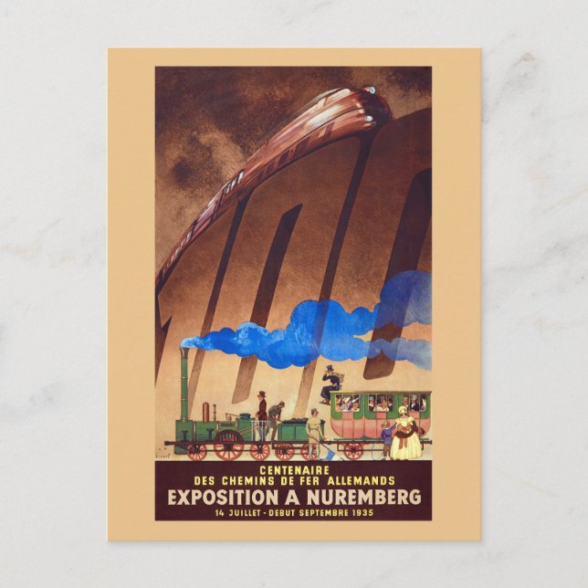 Hundertjähriges Poster der Deutschen Eisenbahn 19 Postkarte (Vorderseite)