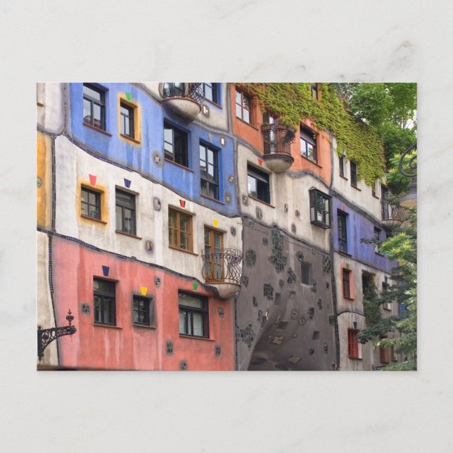 Hundertwasser im Wiener Foto Postkarte (Vorderseite)