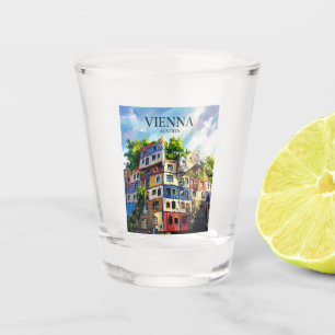 Hundertwasserhaus Österreich Schnapsglas