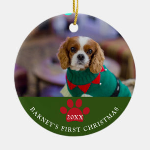 Hundes erstes Weihnachtsgebäck Grün im Foto Keramik Ornament