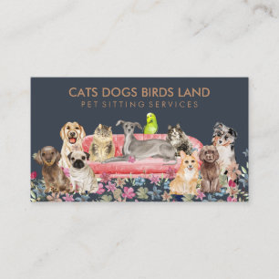 Hundes Katzen Vogel Hotel Sofa Petsitting Visitenkarte