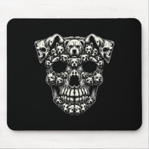 Hundeschädel-Röntgen-Halloween-Skelett Schwarz Lan Mousepad