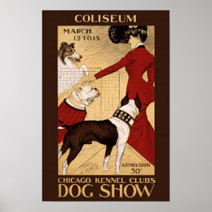 Hundeschau, 1902. Vintage Werbung Poster