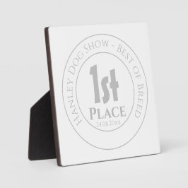 Hundeschau - Beste der Rasse 1. Preis Trophäe Awar Fotoplatte