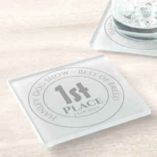 Hundeschau - Beste der Rasse 1. Preis Trophäe Awar Glasuntersetzer