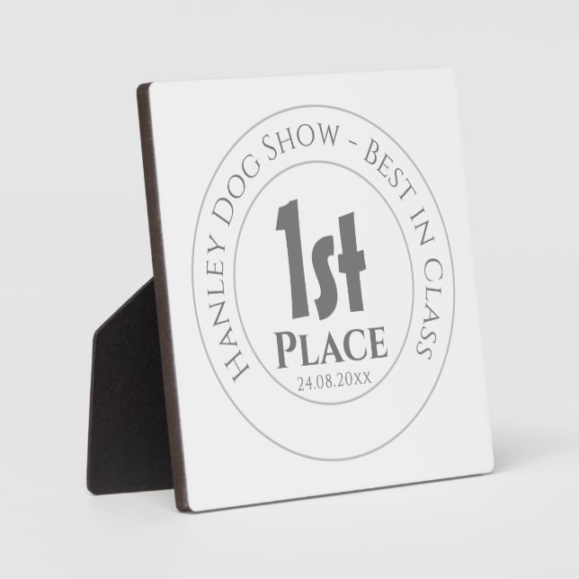 Hundeschau - Beste in Klasse 1 Preis Trophäe Award Fotoplatte (Vorderseite)