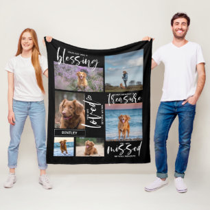Hundeschema-Geschenk - Pet-Loss Name 6 Foto Keepak Fleecedecke